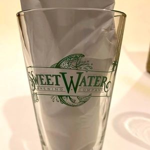 (2) Sweet Water Brewery Grass Monkey Ale Beer Glasses